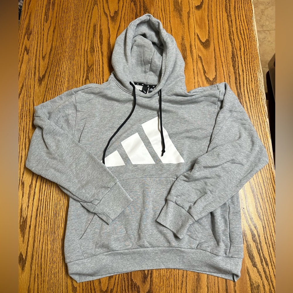 Adidas Gray Hoodie with White Logo